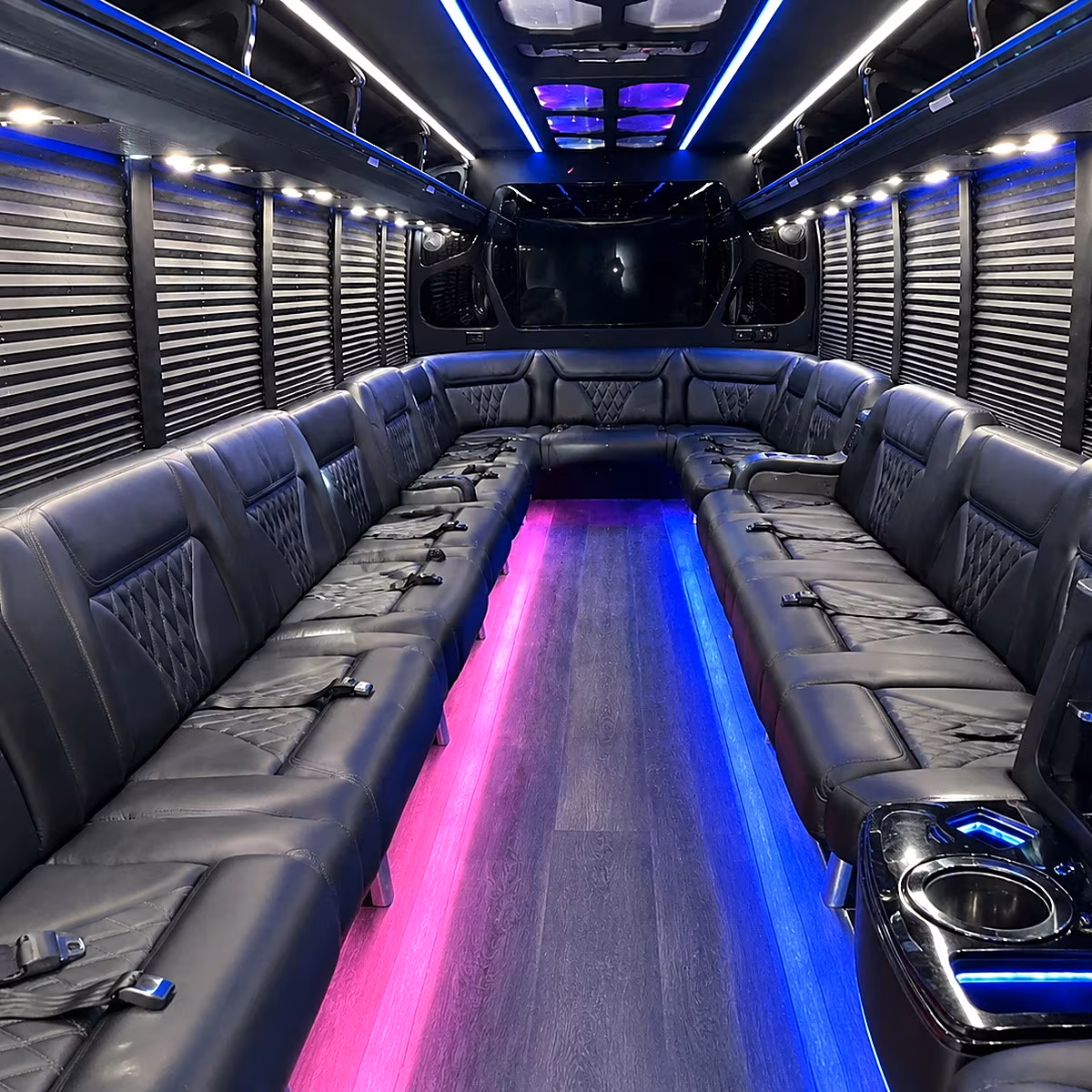 Manhattan Private Event Transportation party bus interior