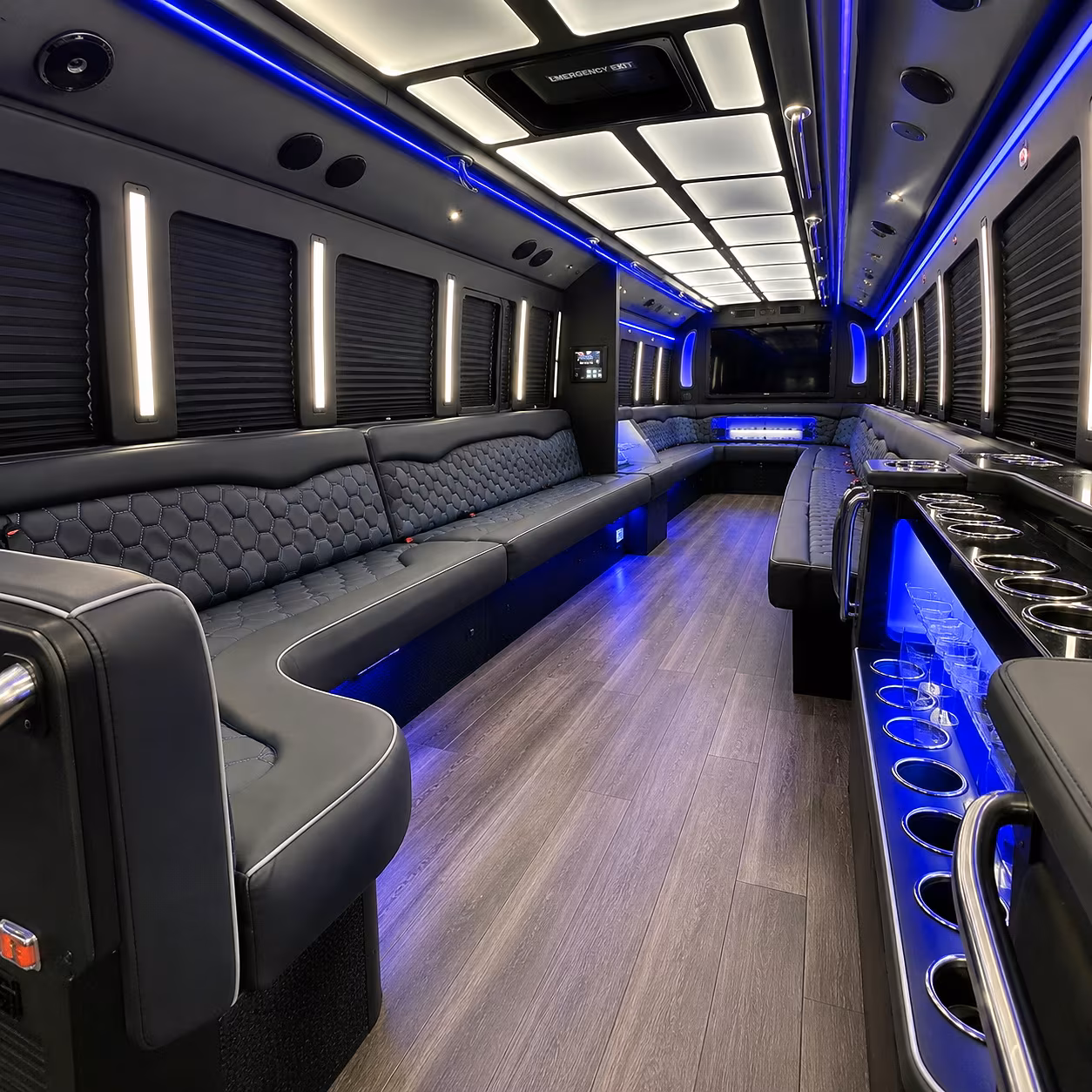 Manhattan Private Event Transportation party bus interior