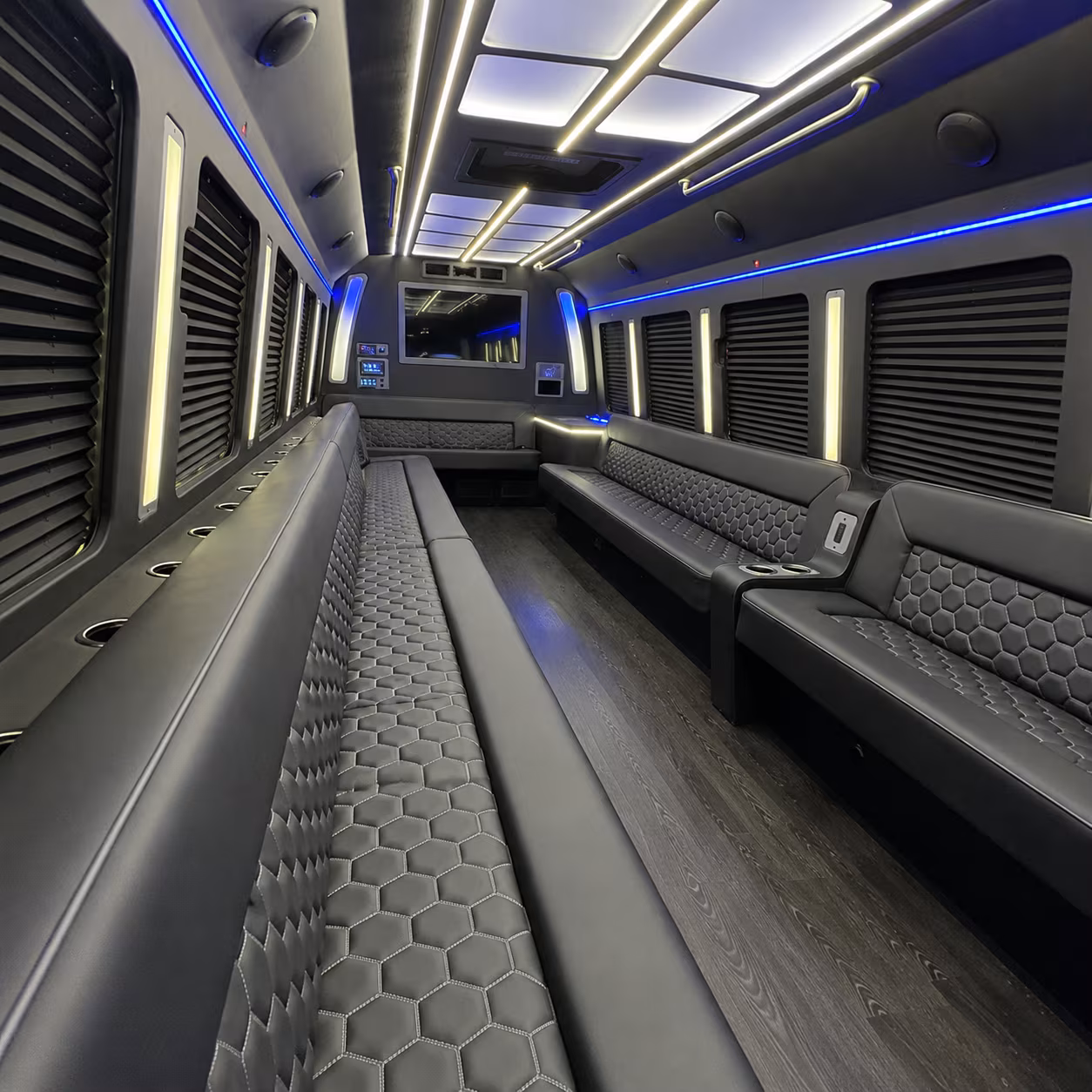 Manhattan Sporting Event Transportation party bus exterior