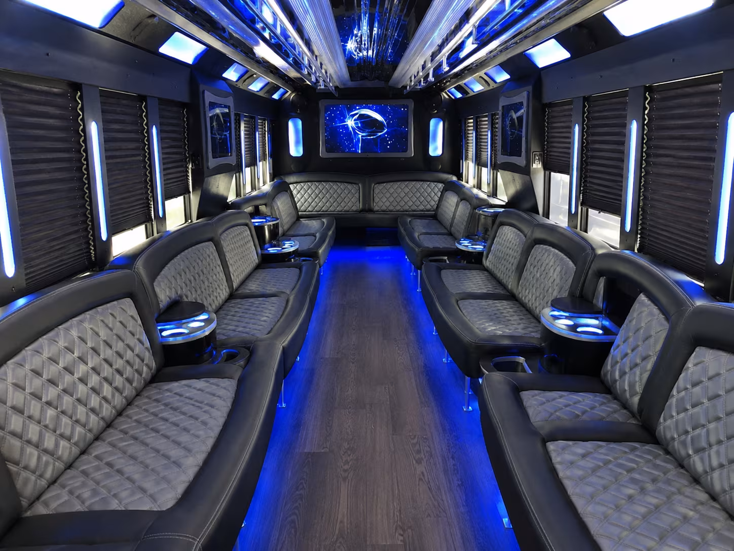 Manhattan Sporting Event Transportation party bus exterior